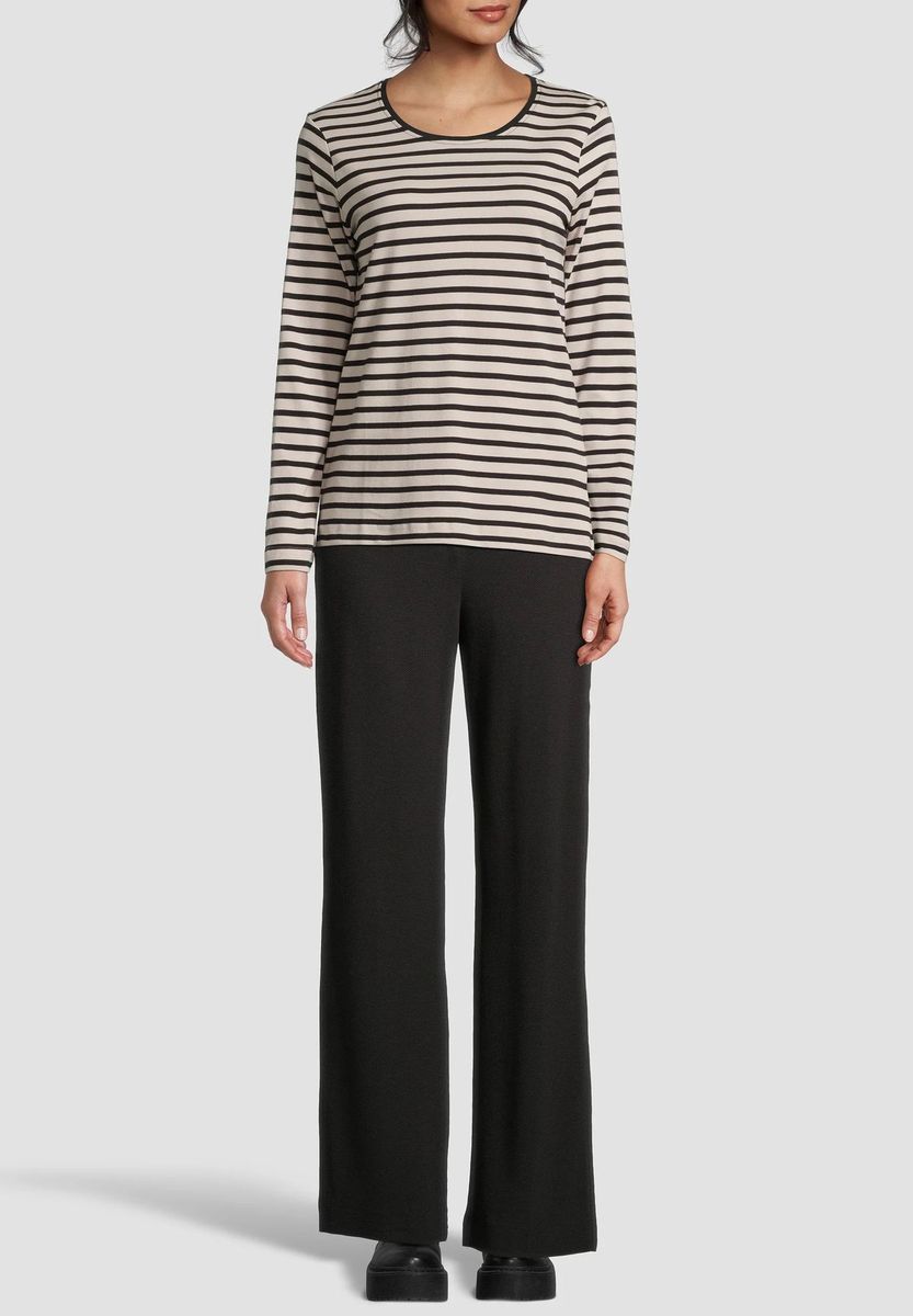 Klassisches Gestreiftes Langarm Baumwollshirt