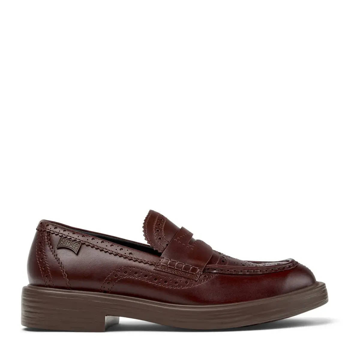 Leder Penny Loafer mit Brogue-Details