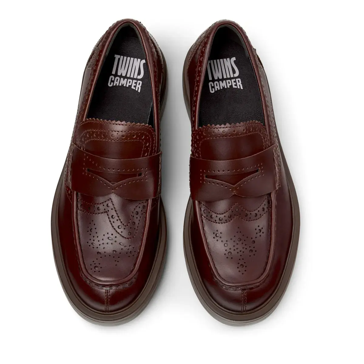 Leder Penny Loafer mit Brogue-Details