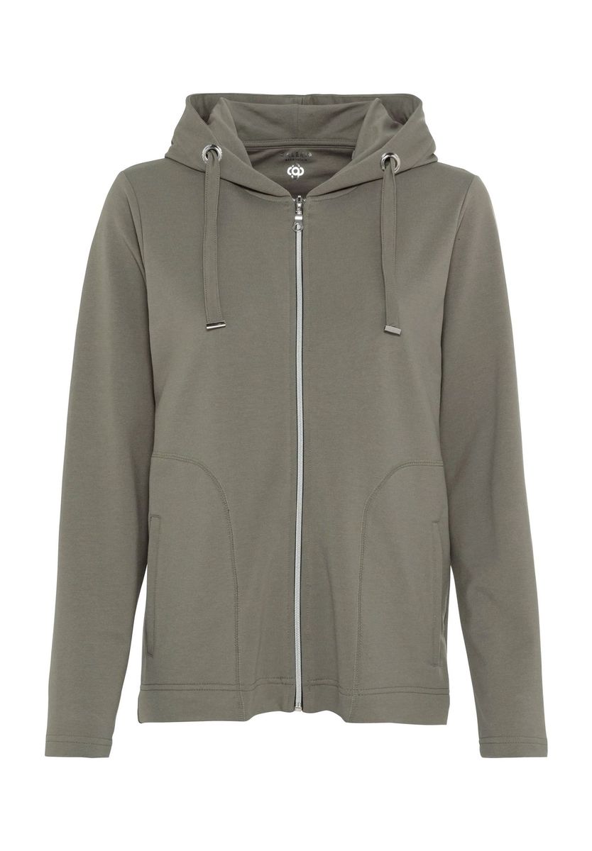 Damen Sweatjacke mit Kapuze und Reißverschluss