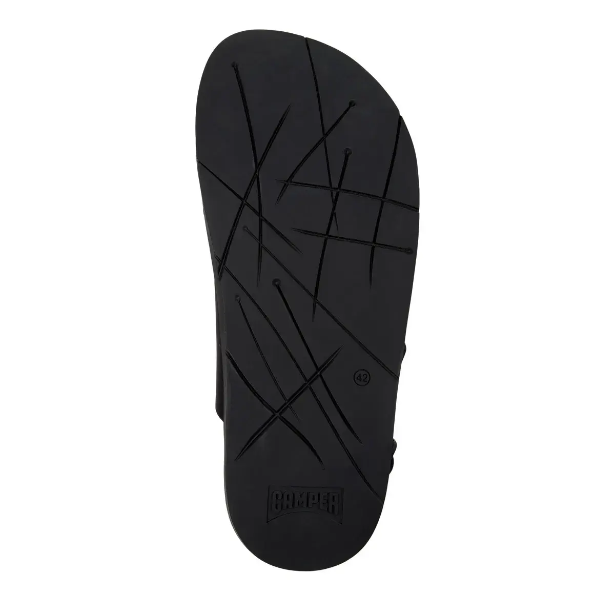 Schwarze Leder-Sandalen mit Schnalle