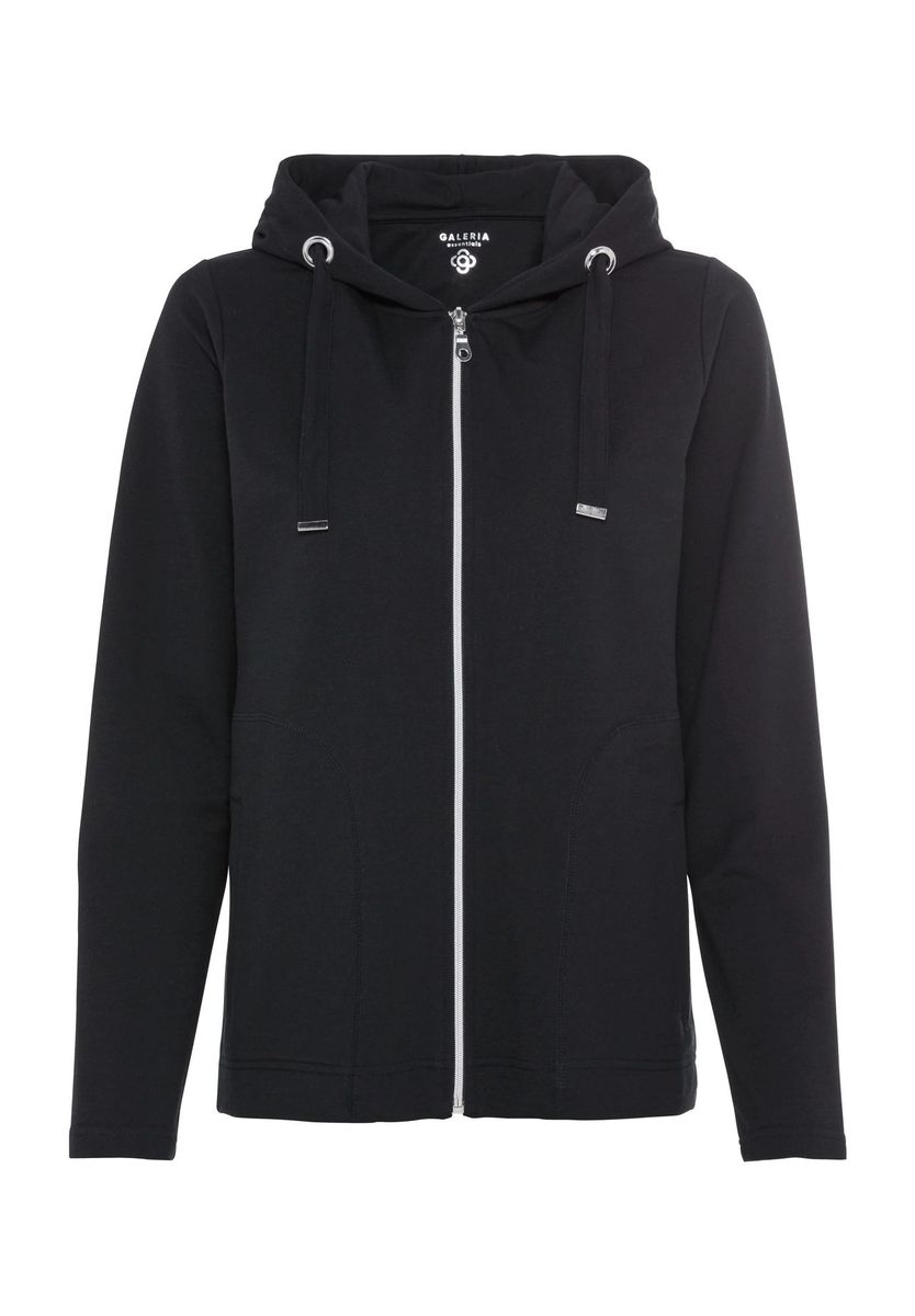 Klassische Sweatjacke mit Reißverschluss und Kapuze