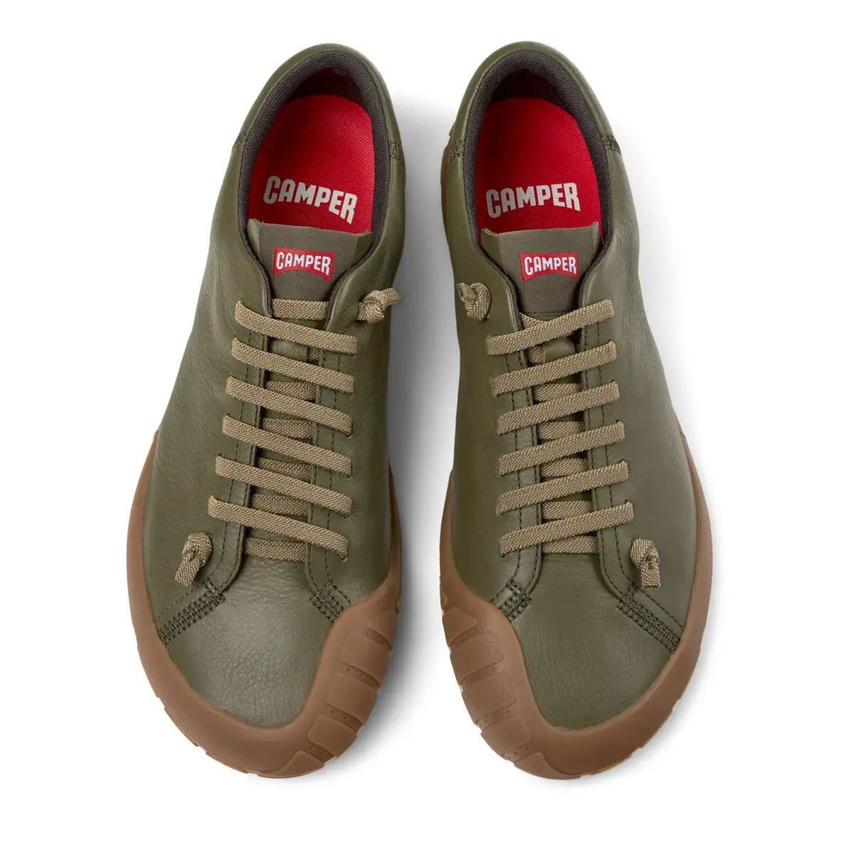 Grüner Low-Top Sneaker aus Leder