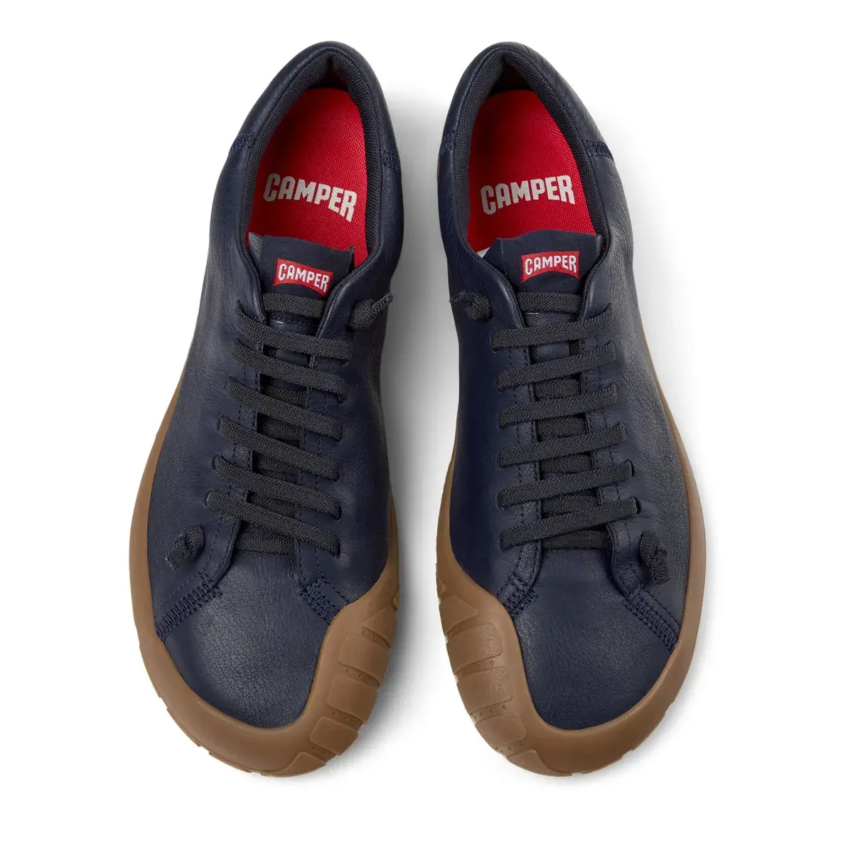 Marineblaue Leder-Sneakers