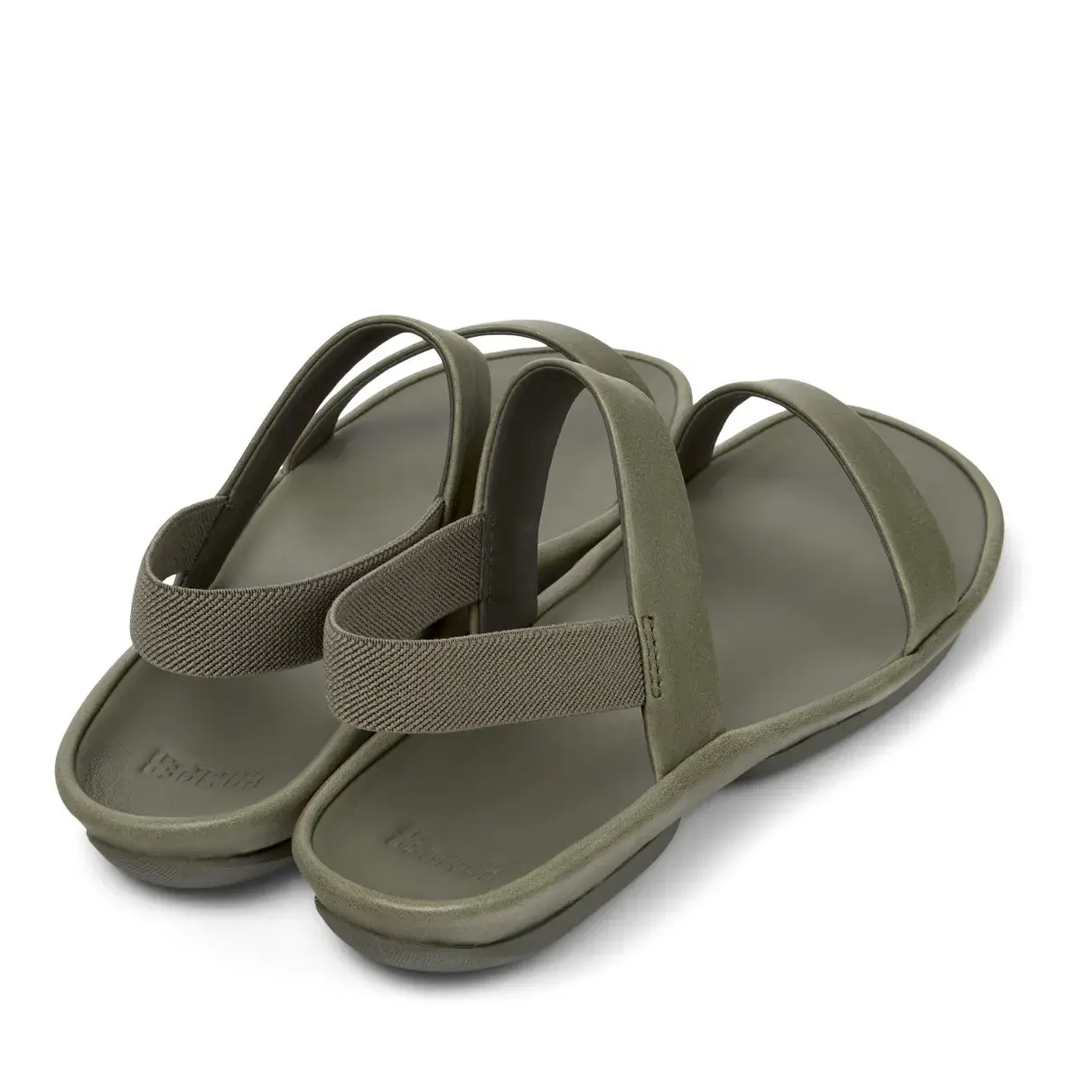 Grüne Sandaletten mit zwei Riemen und Slingback