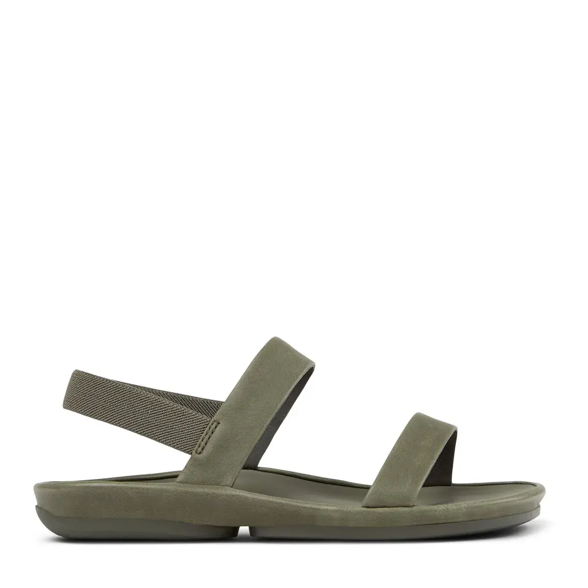 Grüne Sandaletten mit zwei Riemen und Slingback