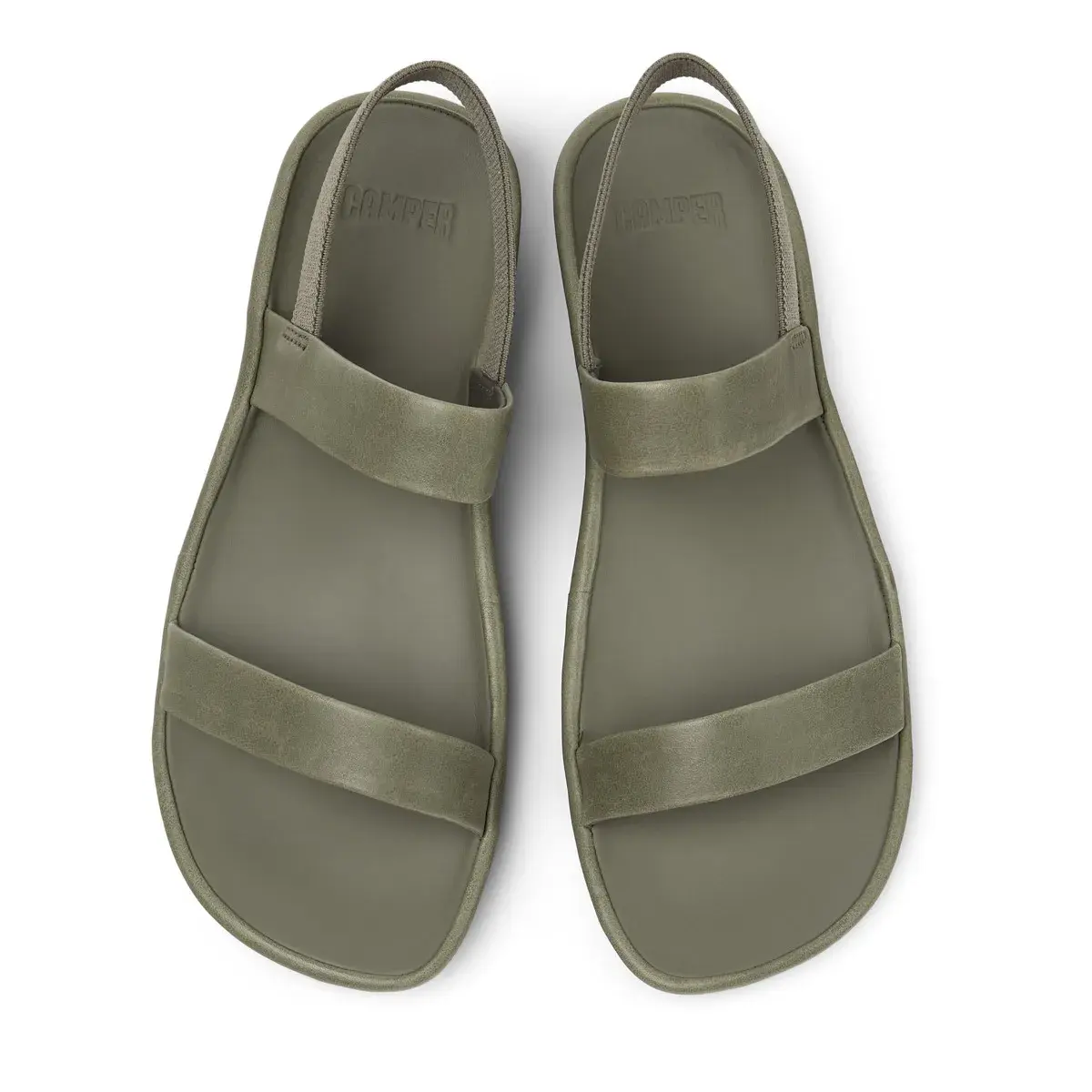 Grüne Sandaletten mit zwei Riemen und Slingback