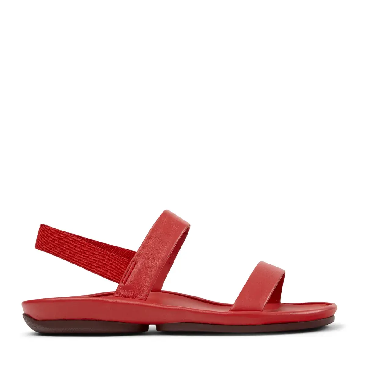 Moderne rote Leder-Slingback-Sandalen