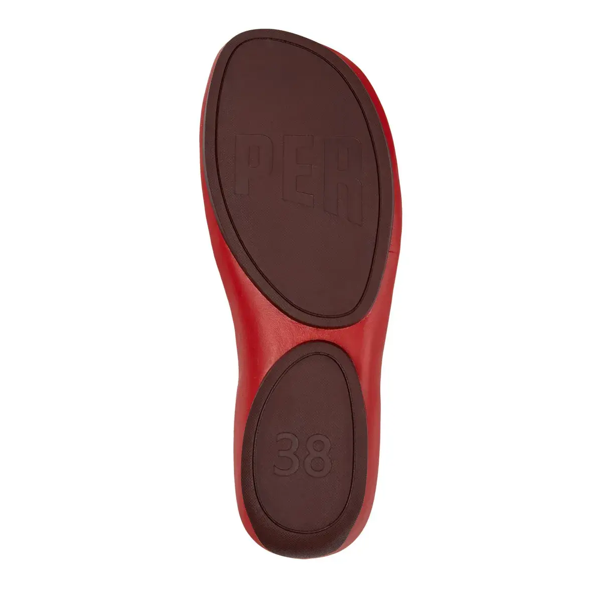 Moderne rote Leder-Slingback-Sandalen