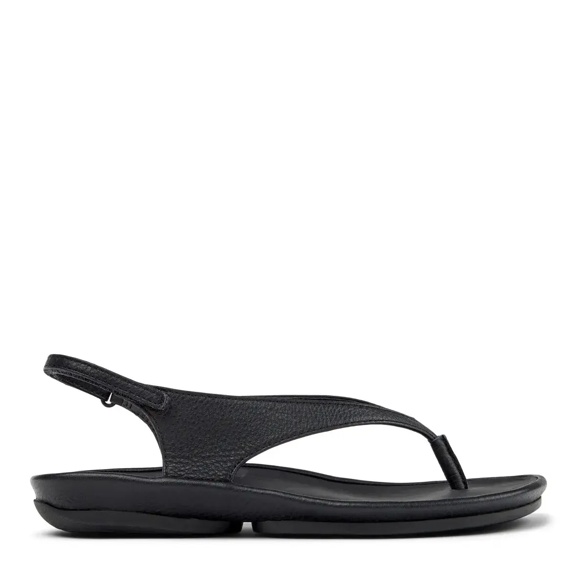 Elegante schwarze Leder-Slingback-Sandalen