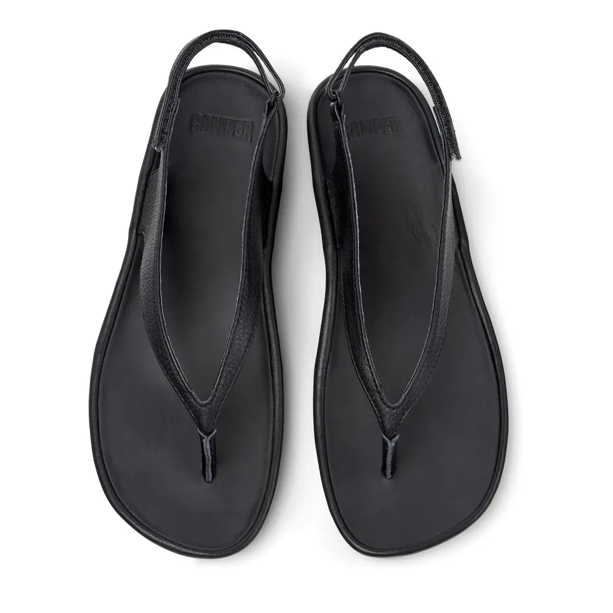 Elegante schwarze Leder-Slingback-Sandalen