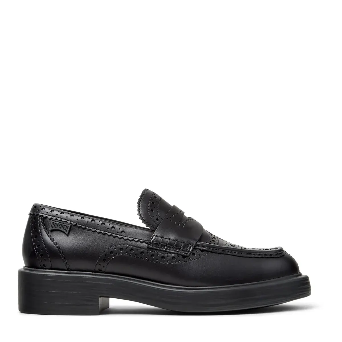 Klassischer Penny Loafer mit Flügelkappe und Plateausohle