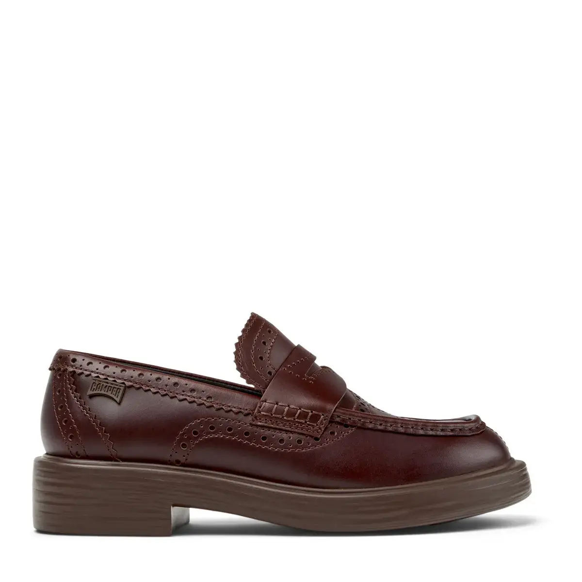 Klassischer Penny Loafer aus Leder mit Brogue