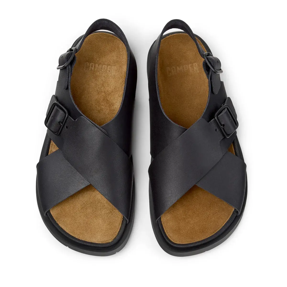 Leder-Sandalen mit gekreuzten Riemen