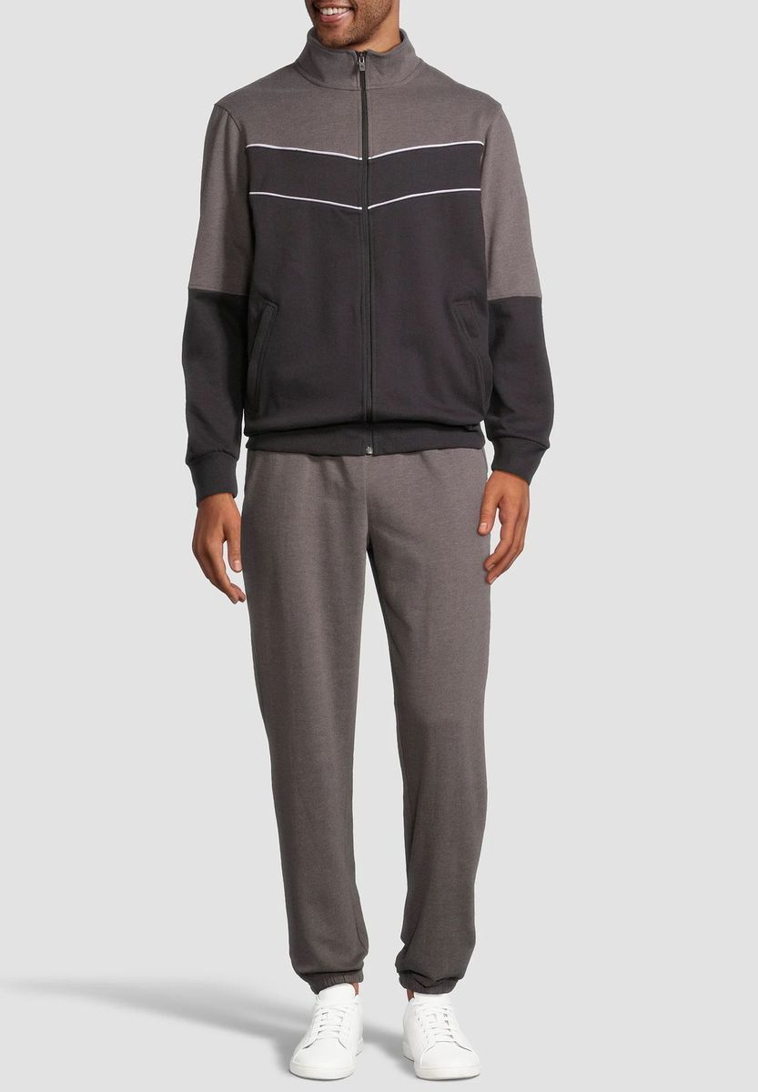 Herren Zweifarbiger Strick Trainingsanzug