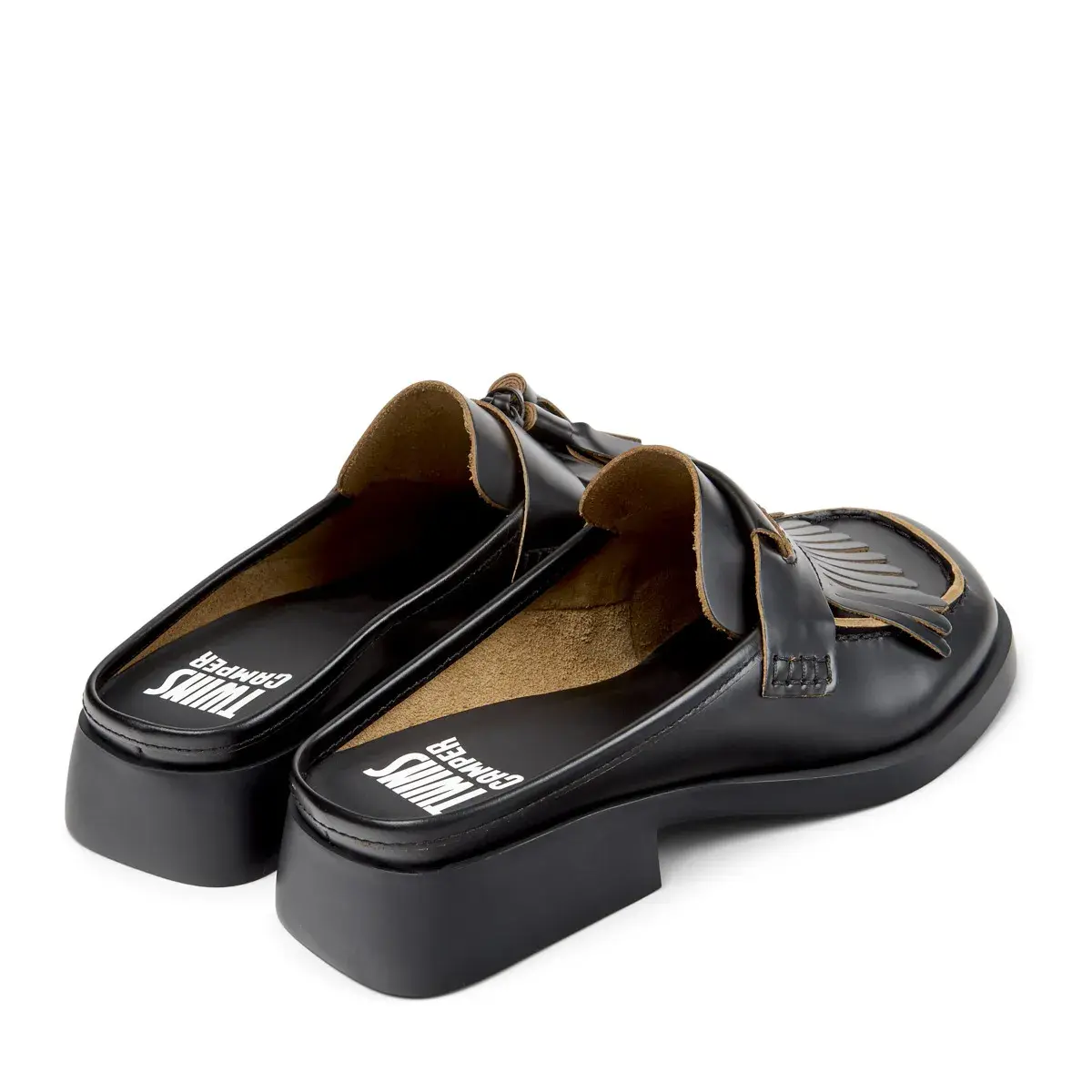 Leder Slipper-Mules mit Quasten