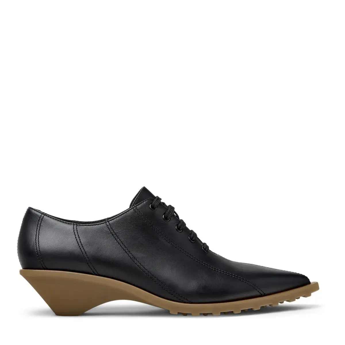 Elegante Leder Schnürschuhe mit Keilabsatz