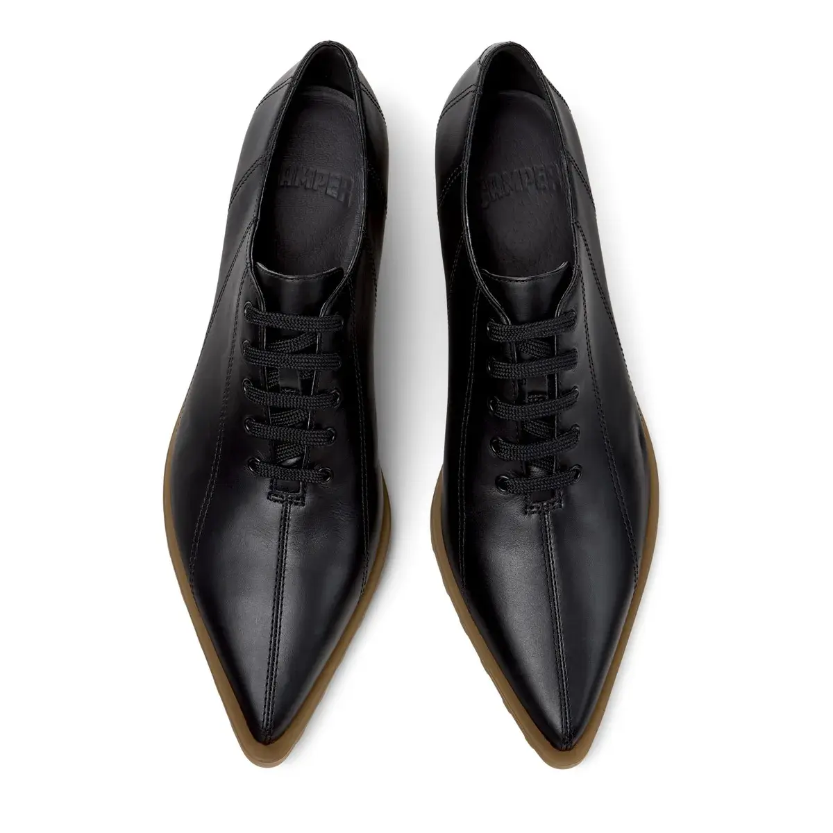 Elegante Leder Schnürschuhe mit Keilabsatz