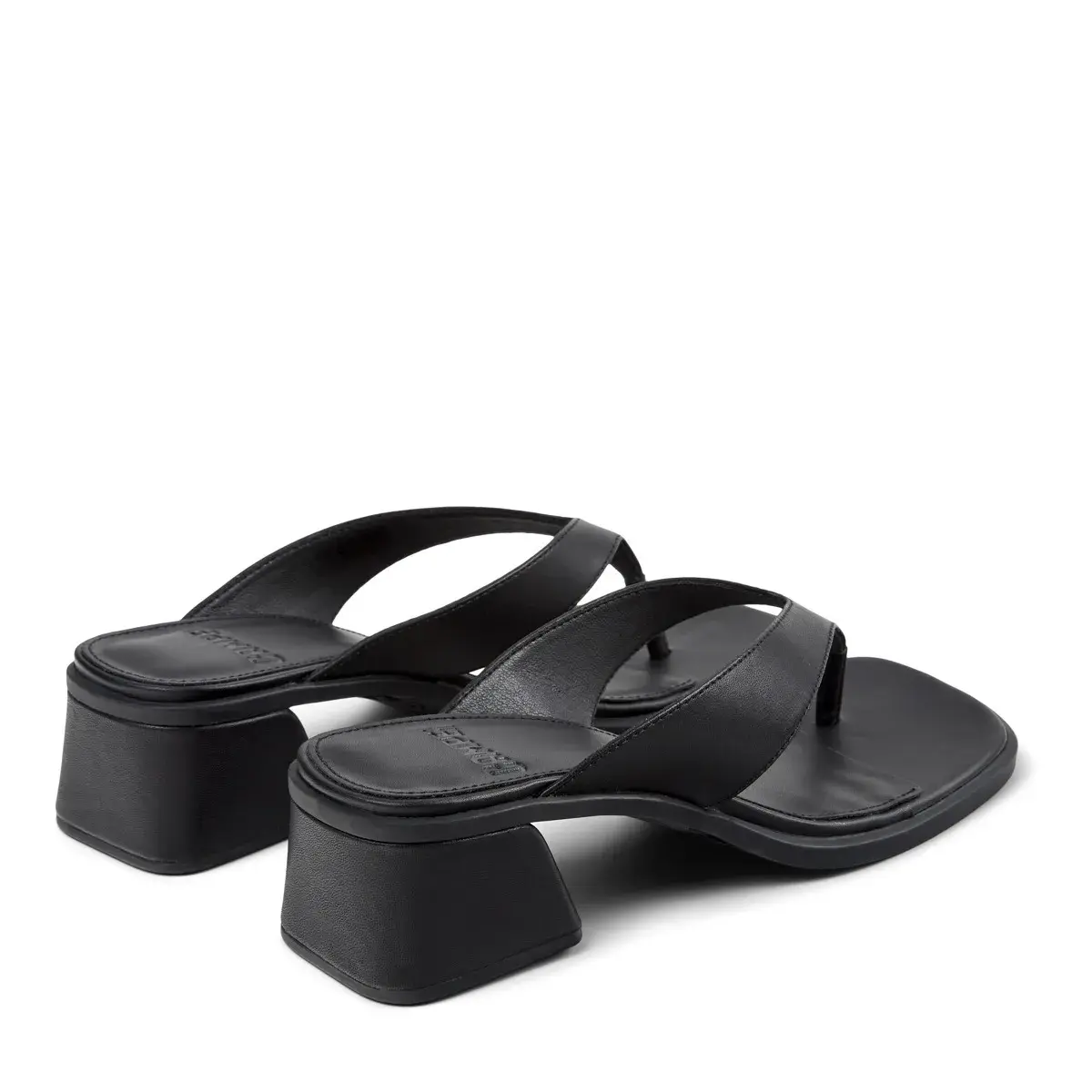 Schwarze Zehentrenner-Sandalen mit Absatz