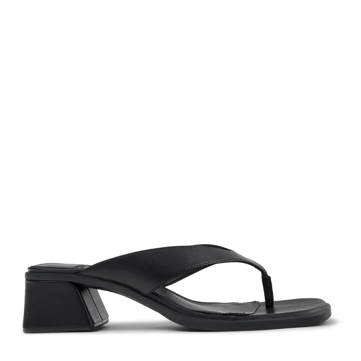 Schwarze Zehentrenner-Sandalen mit Absatz