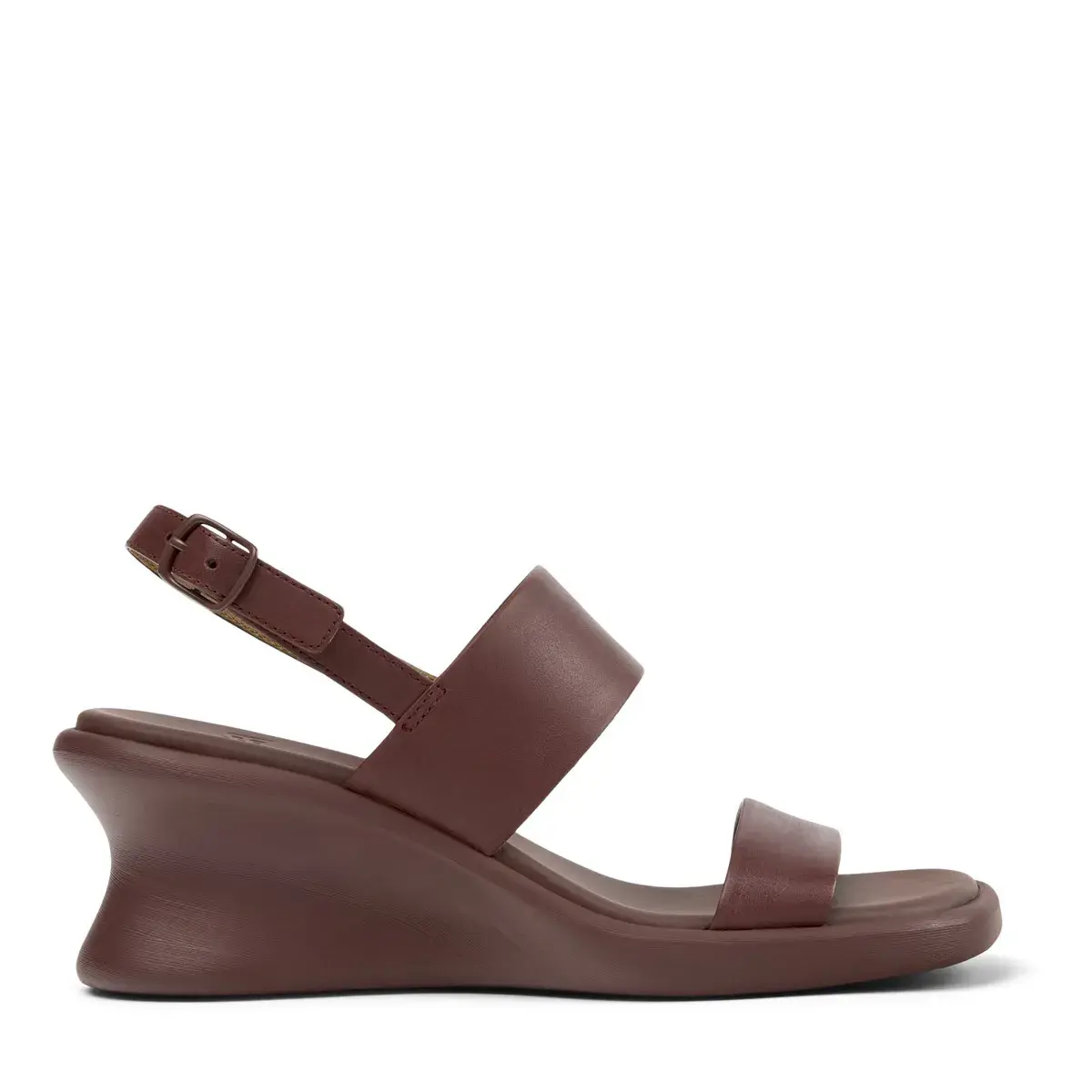 Leder-Slingback-Sandalen mit Keilabsatz