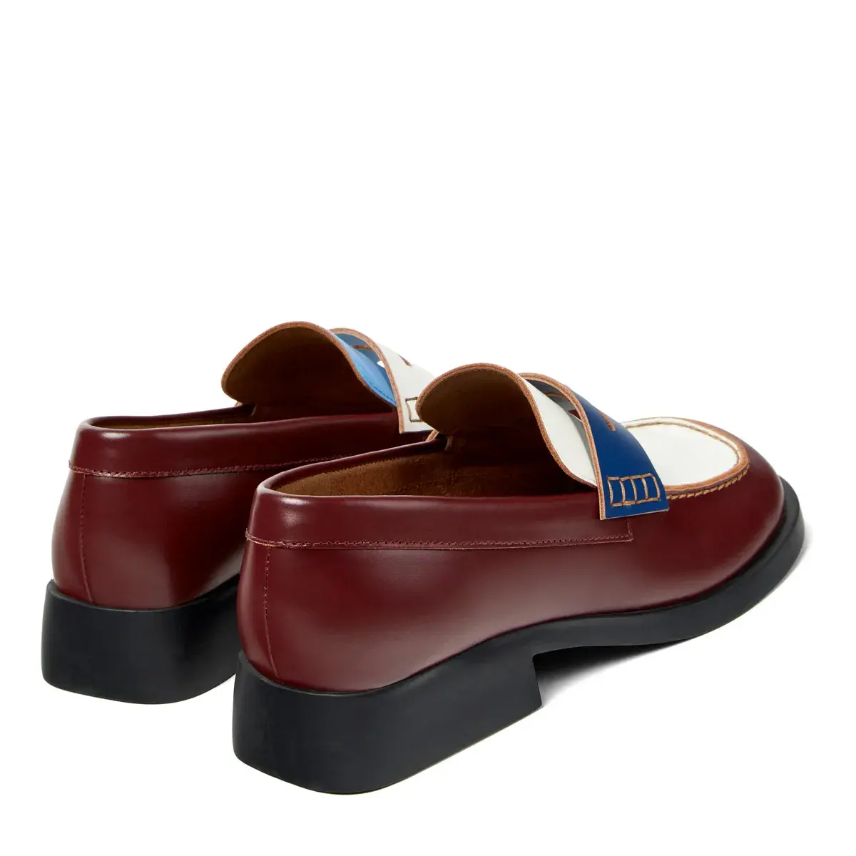 Zweifarbige Penny Loafers aus Leder