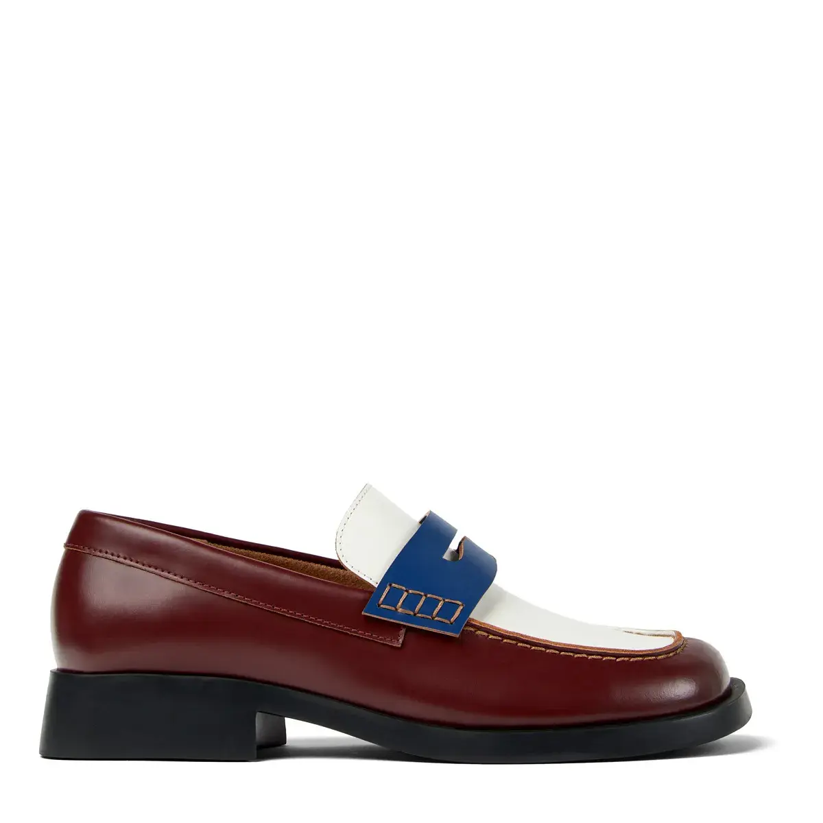 Zweifarbige Penny Loafers aus Leder