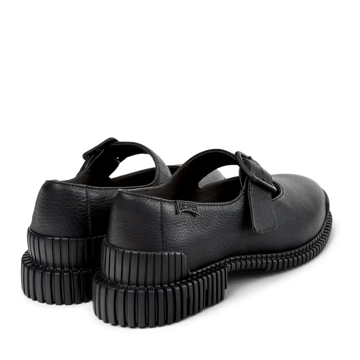 Schwarze Mary Jane Ballerinas aus Leder