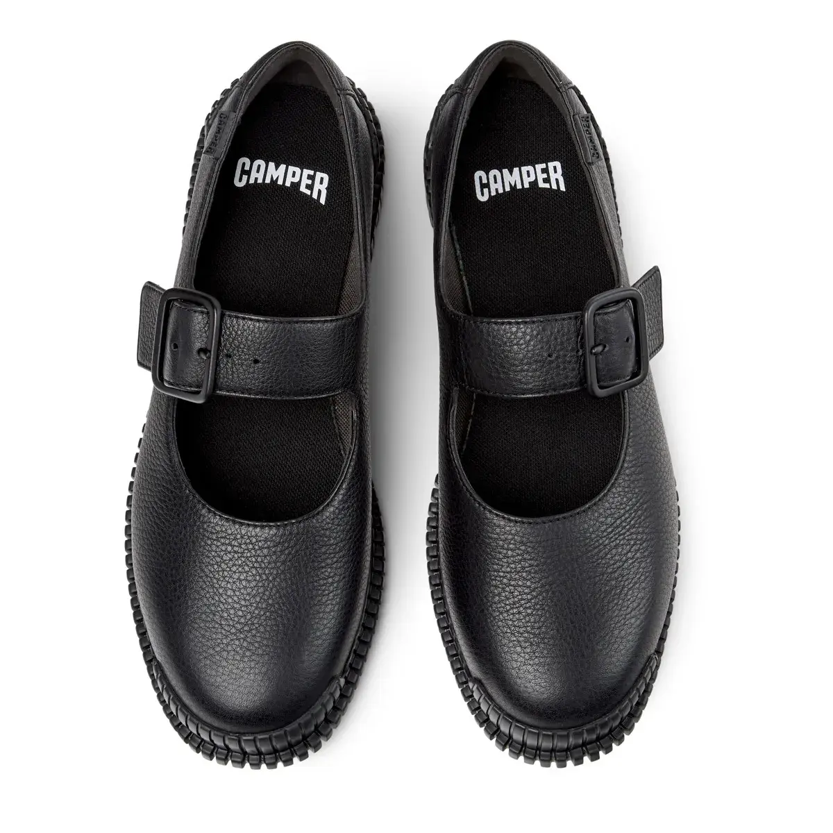 Schwarze Mary Jane Ballerinas aus Leder