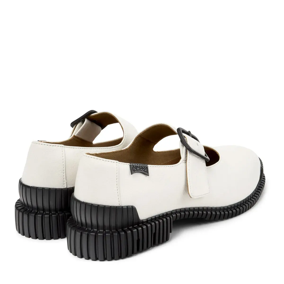 Weiße Mary Jane Ballerinas aus Leder