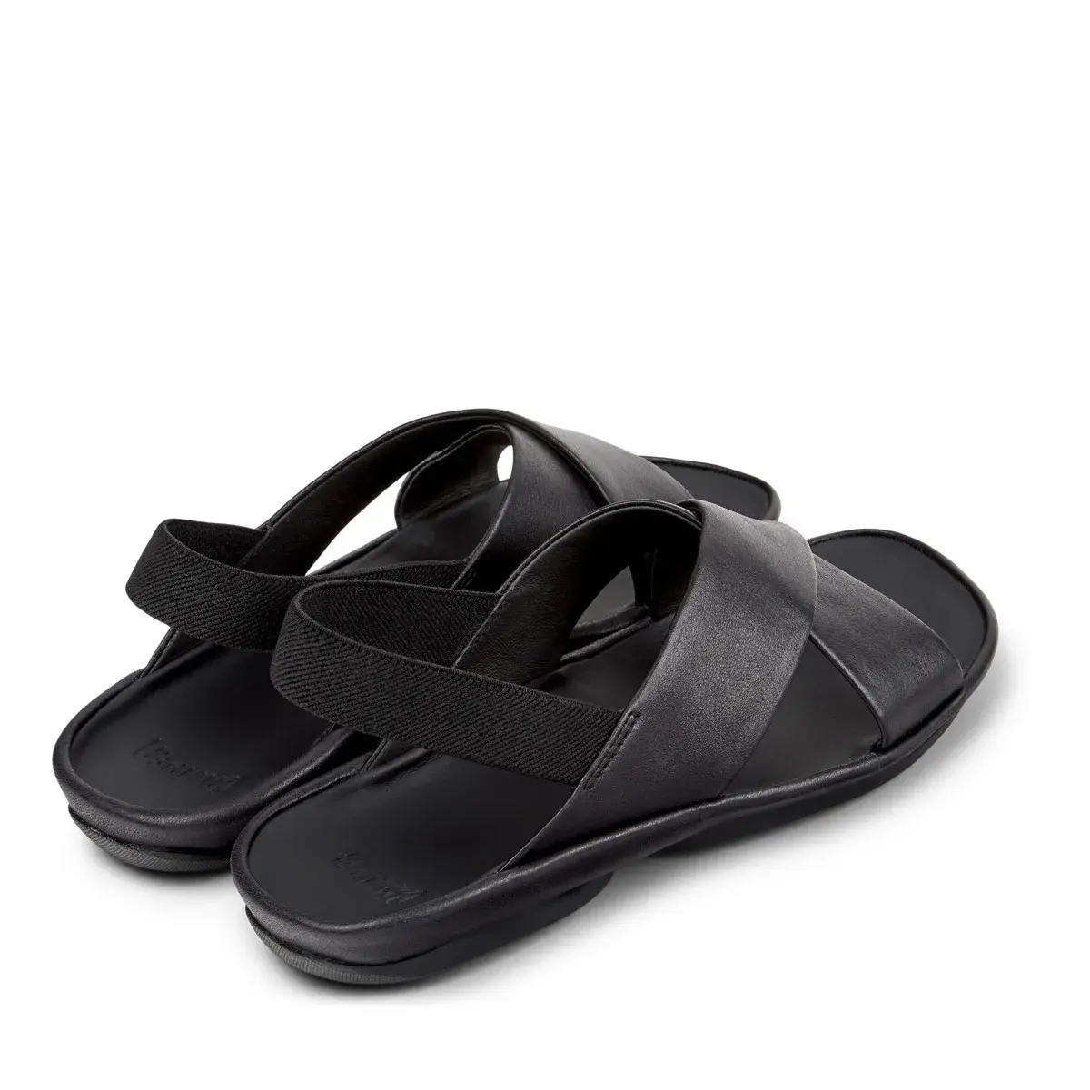 Schwarze Leder-Sandalen mit Kreuzriemen
