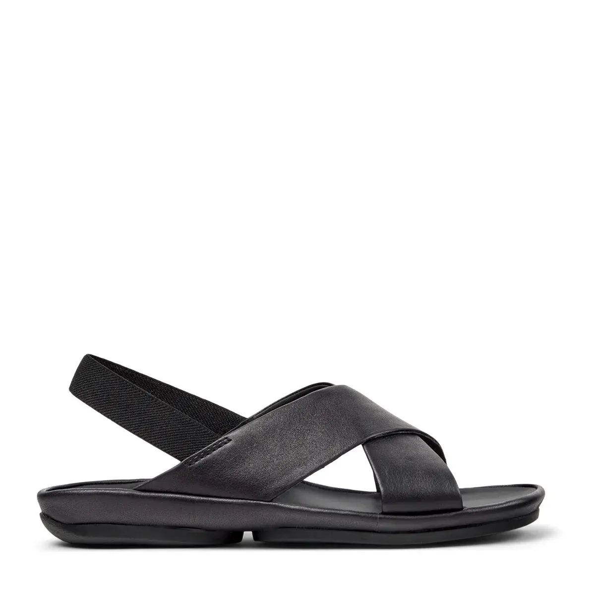 Schwarze Leder-Sandalen mit Kreuzriemen