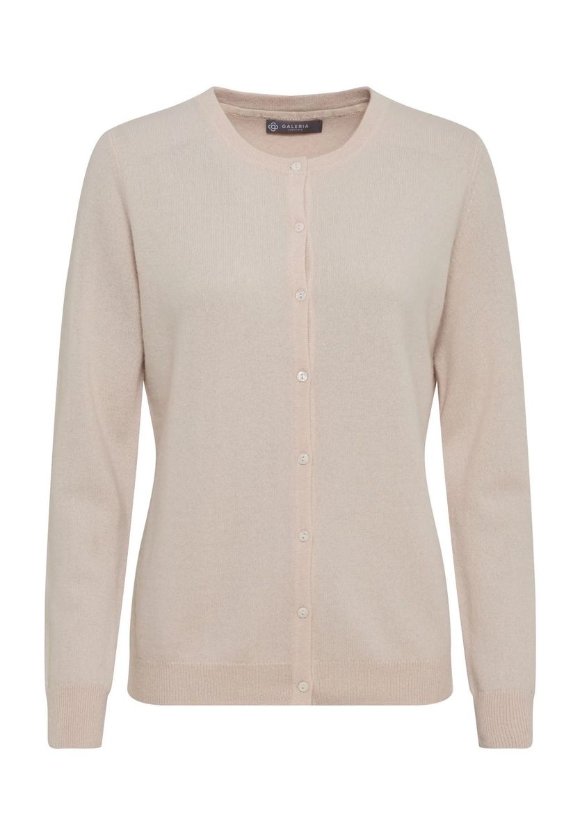 Cashmere Strickjacke mit Rundhalsausschnitt