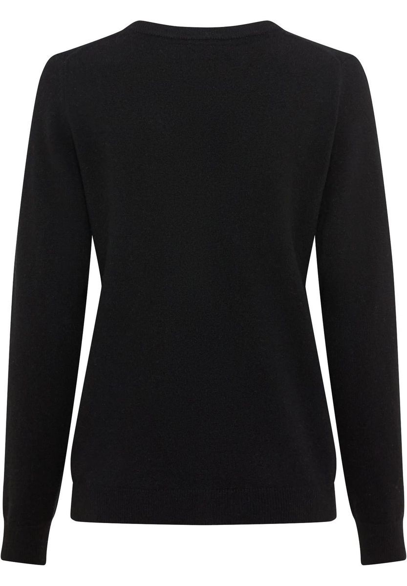 Klassische Kaschmir-Strickjacke mit Rundhalsausschnitt