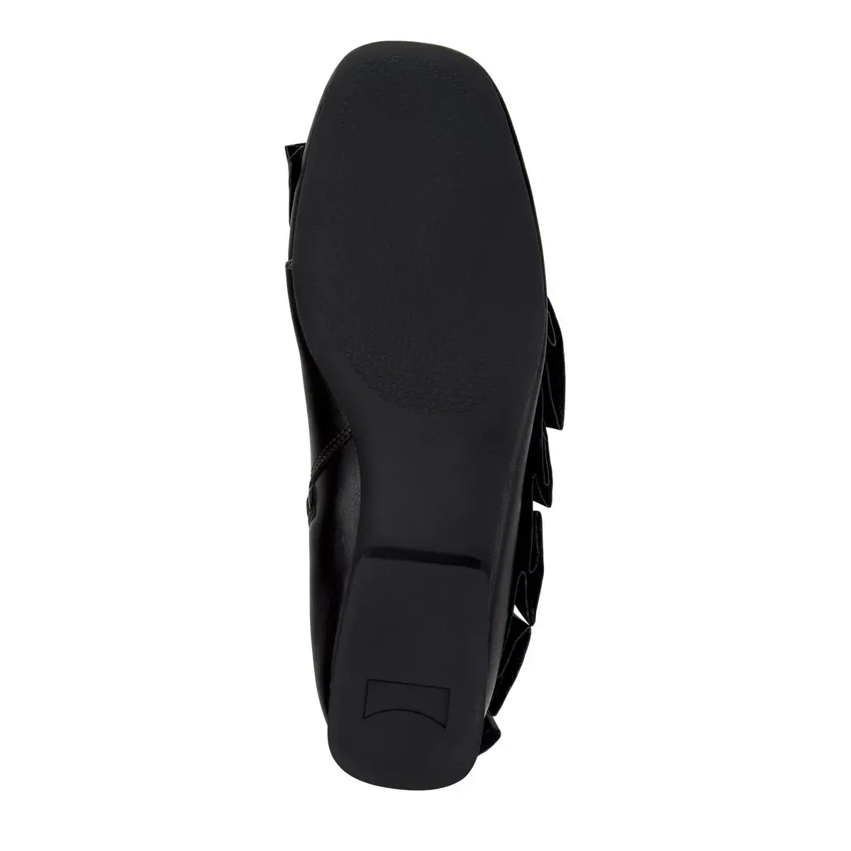 Schwarze Leder-Stiefeletten mit Rüschendetail