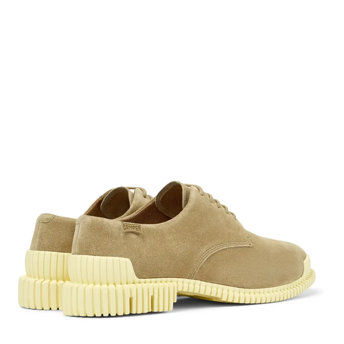Neutrale Wildleder Derby Schuhe mit klobiger Sohle