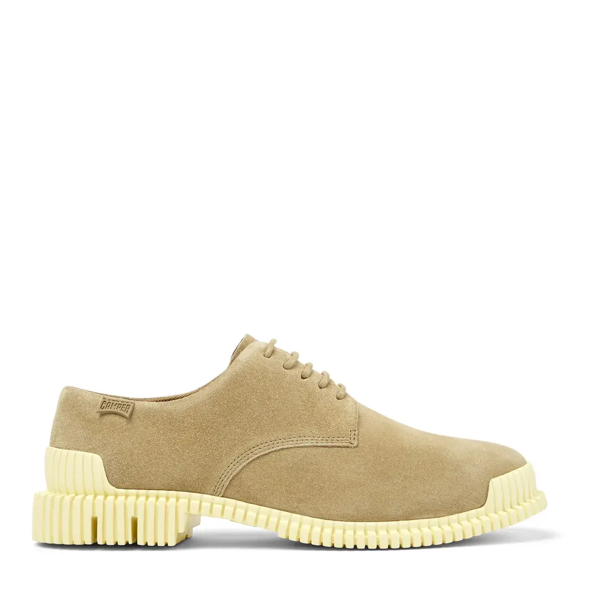 Neutrale Wildleder Derby Schuhe mit klobiger Sohle