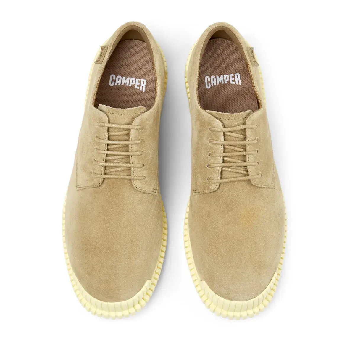 Neutrale Wildleder Derby Schuhe mit klobiger Sohle