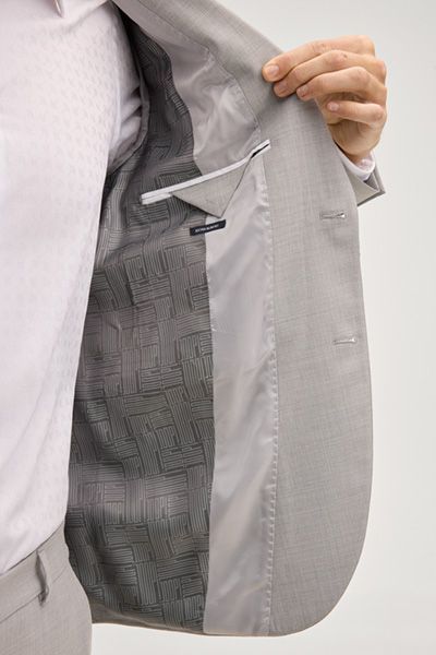 Joop! Dallas Grau Meliert Zwei-Knopf Wollmischung Sakko