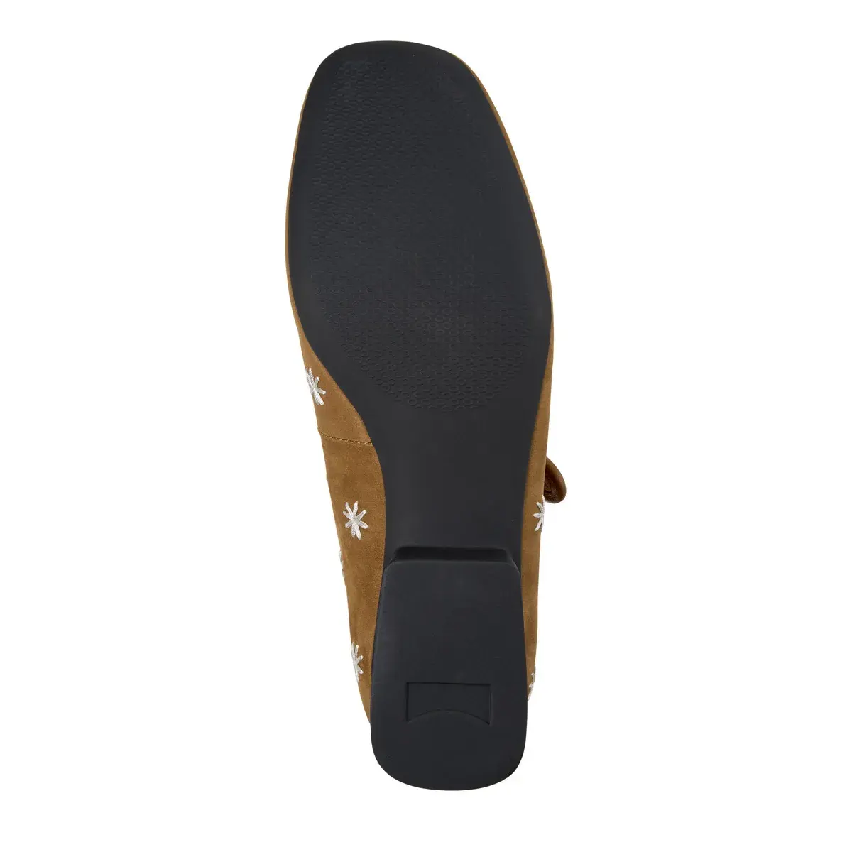 Bestickte Wildleder Ballerina Mary Janes