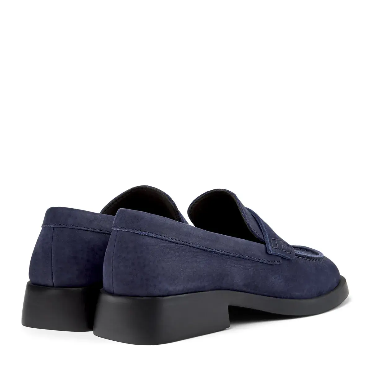 Leder-Pennyloafer mit Blockabsatz