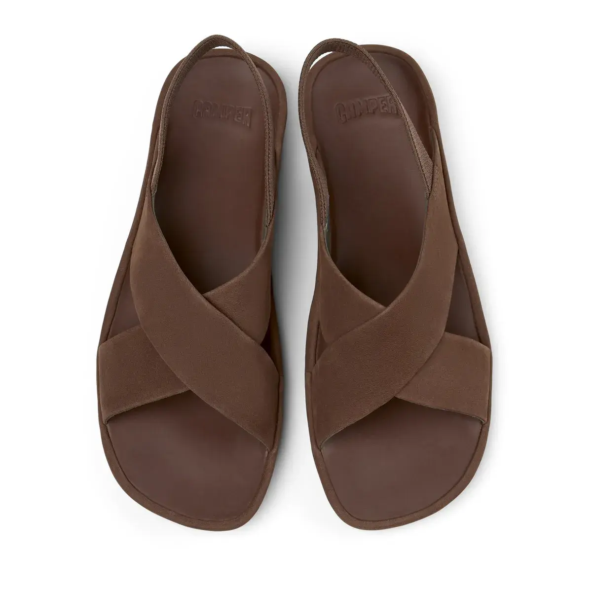 Braune Slingback-Sandalen mit Kreuzriemen