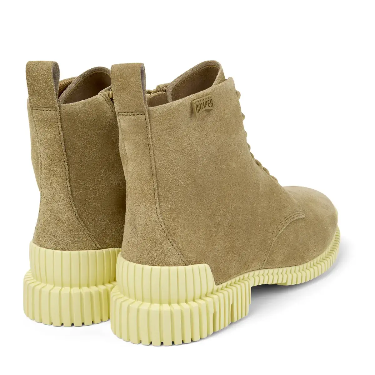 Stiefeletten aus Wildleder mit klobiger Sohle