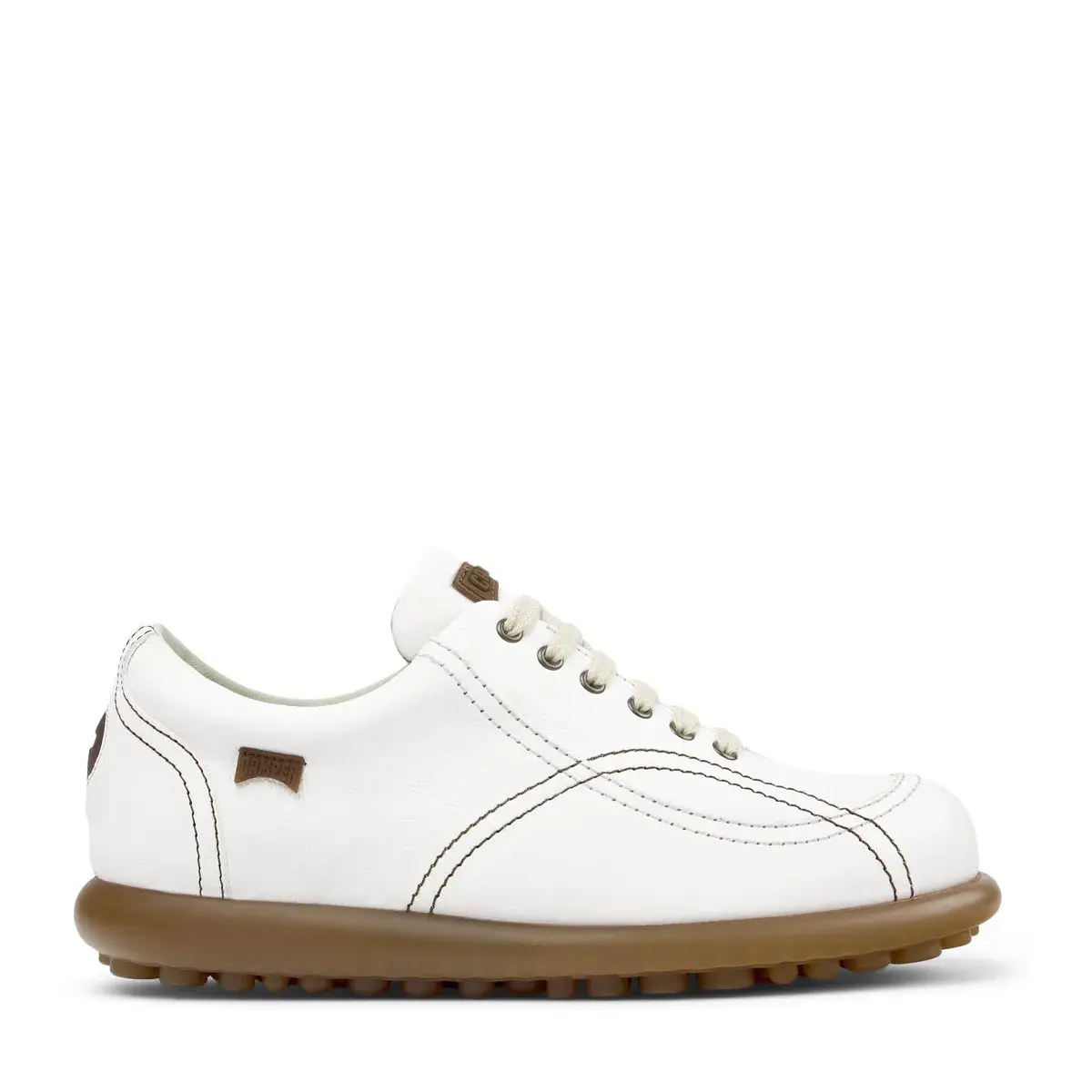 Weißer Leder Low-Top Sneaker