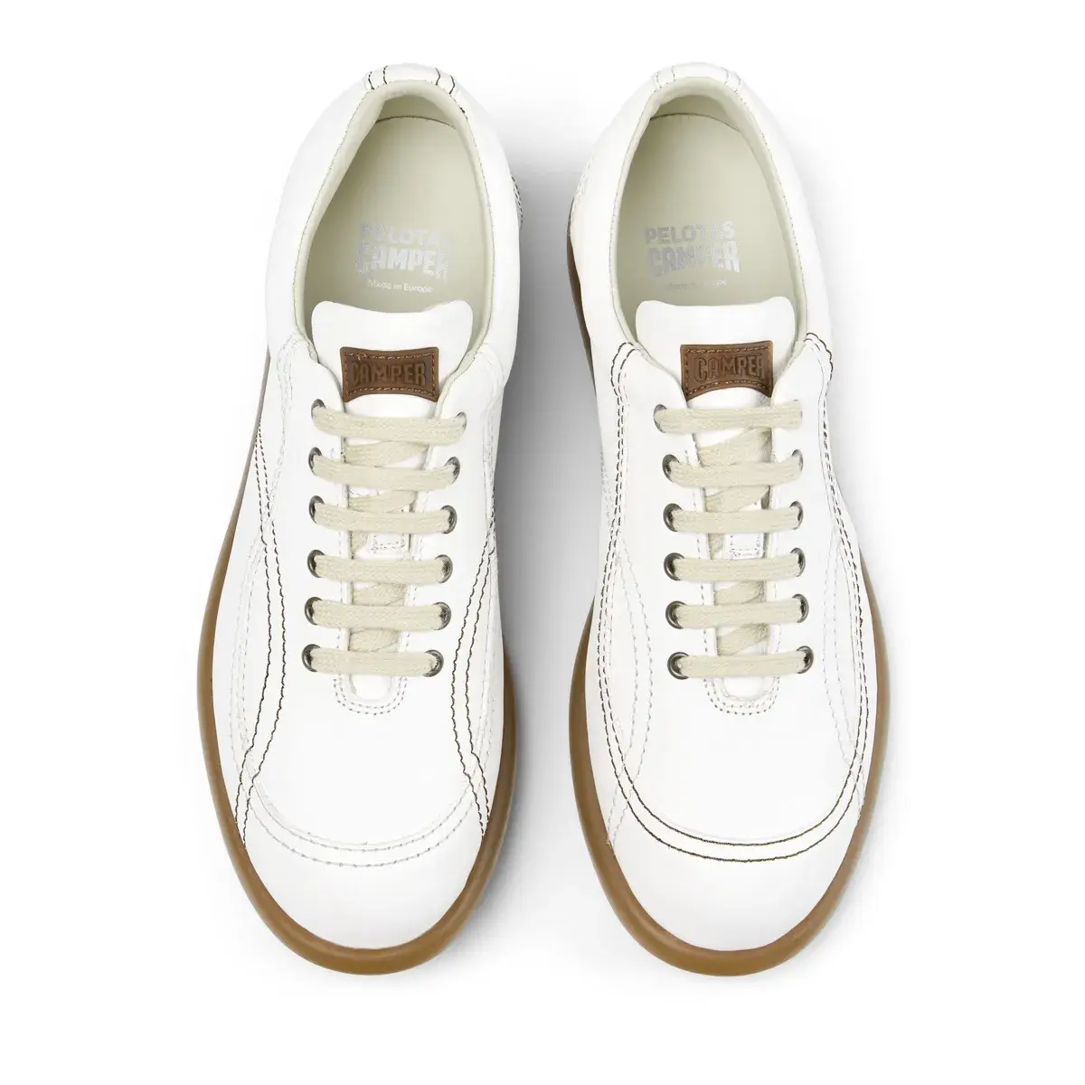 Weißer Leder Low-Top Sneaker