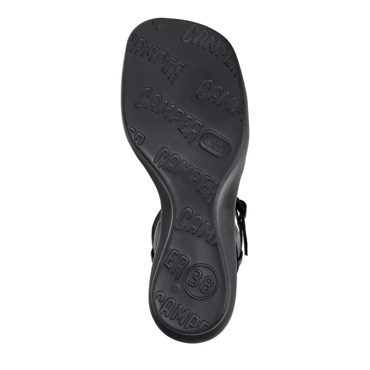 Minimalistische schwarze Leder Keilsandalen