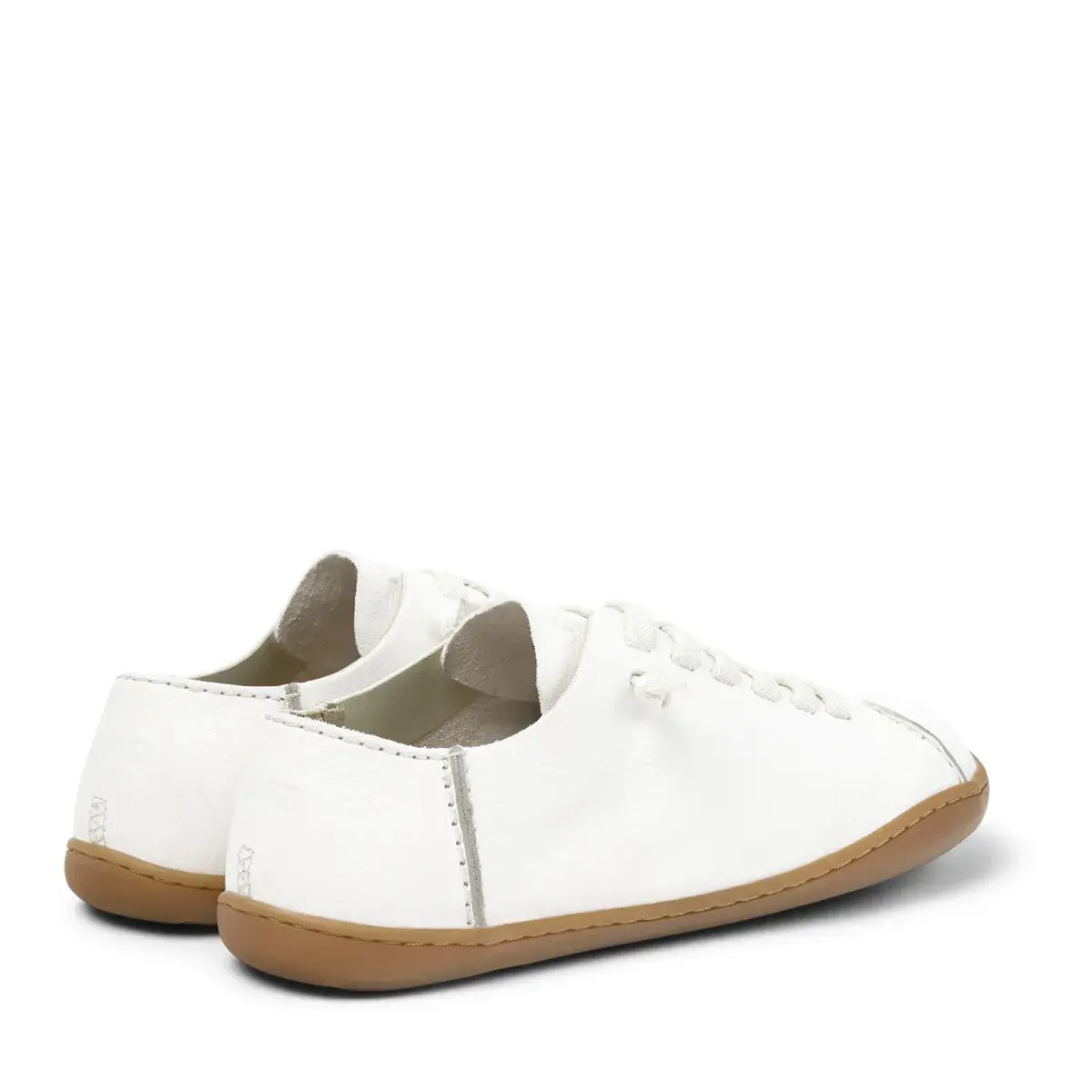 Weißer Low-Top-Sneaker aus Leder