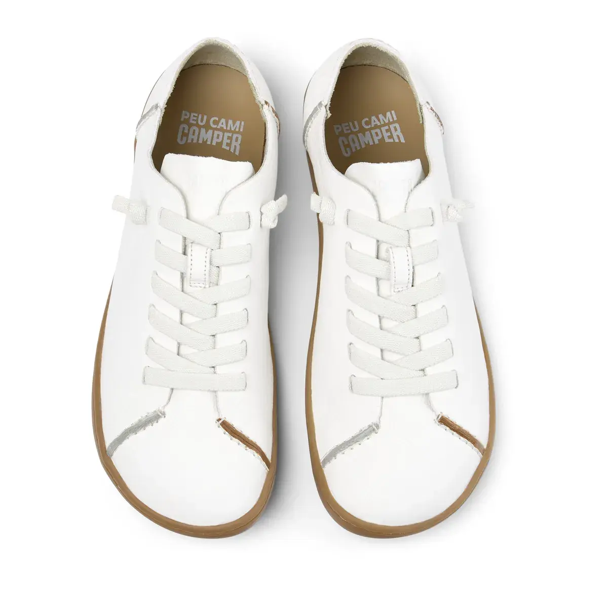 Weißer Low-Top-Sneaker aus Leder