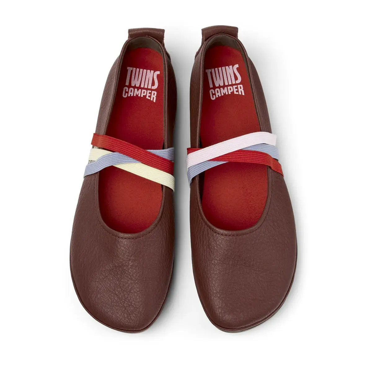 Lederballerinas mit elastischen Riemen
