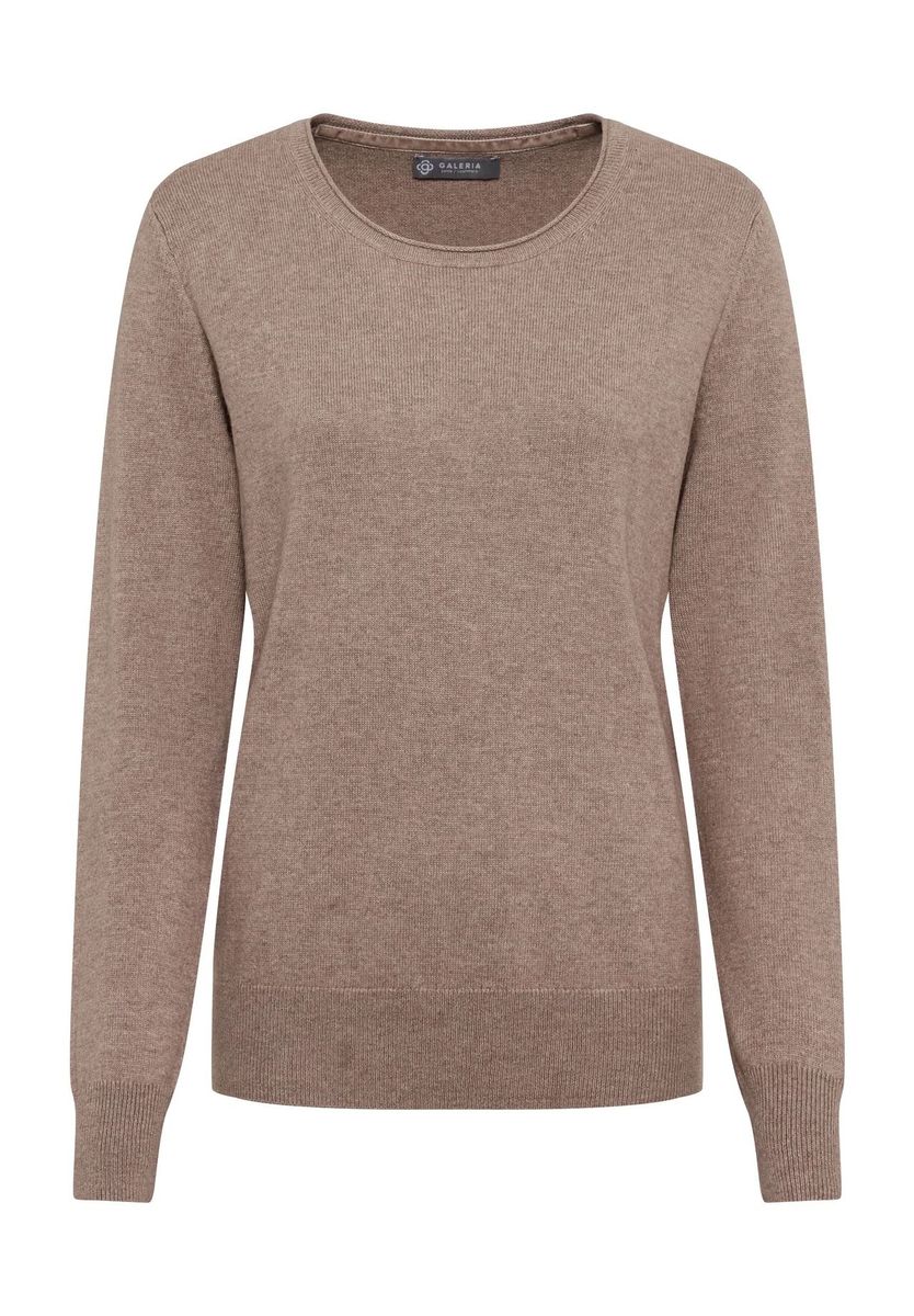 GALERIA Seide-Kaschmir Pullover "Madrid", Rundhals-Ausschnitt, für Damen, braun, 36
